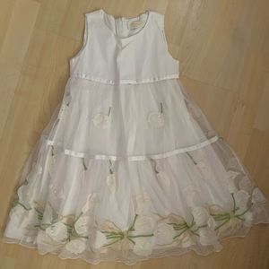 Monnalisa Embroidered Sleeveless Tulle Dress 5